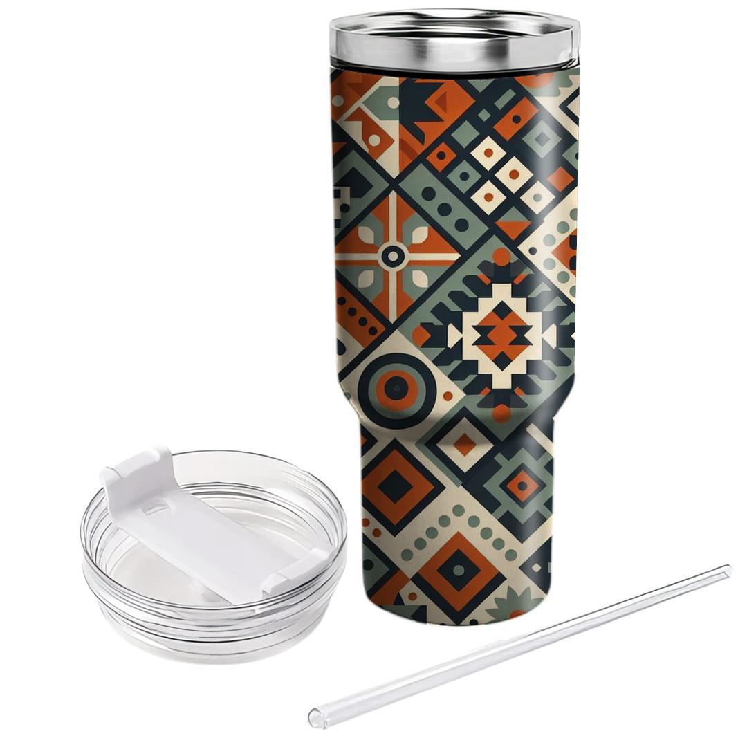 Earthy Tribal Mosaic  Tumblers For Gifts