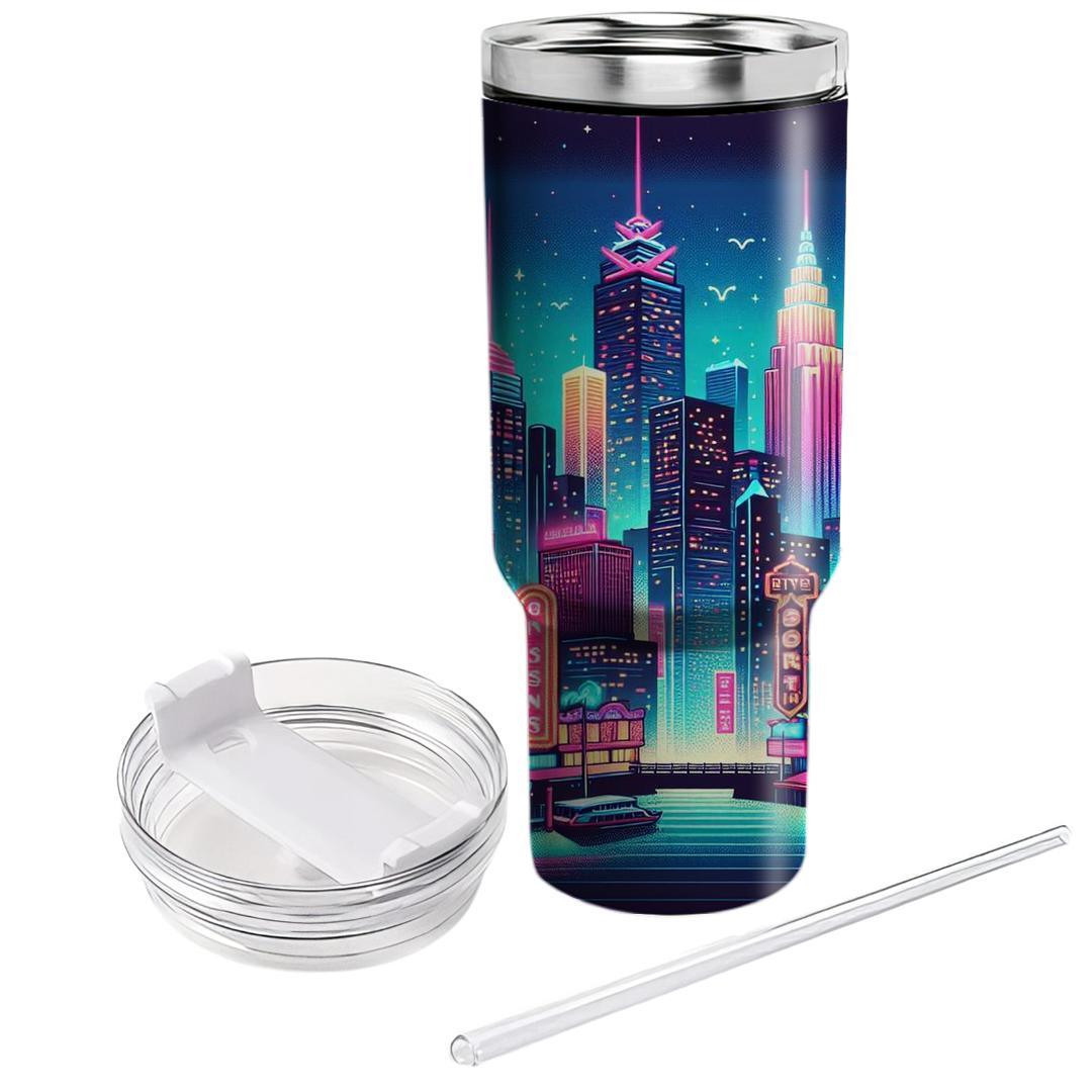 Neon Lights District  Travel Tumblers
