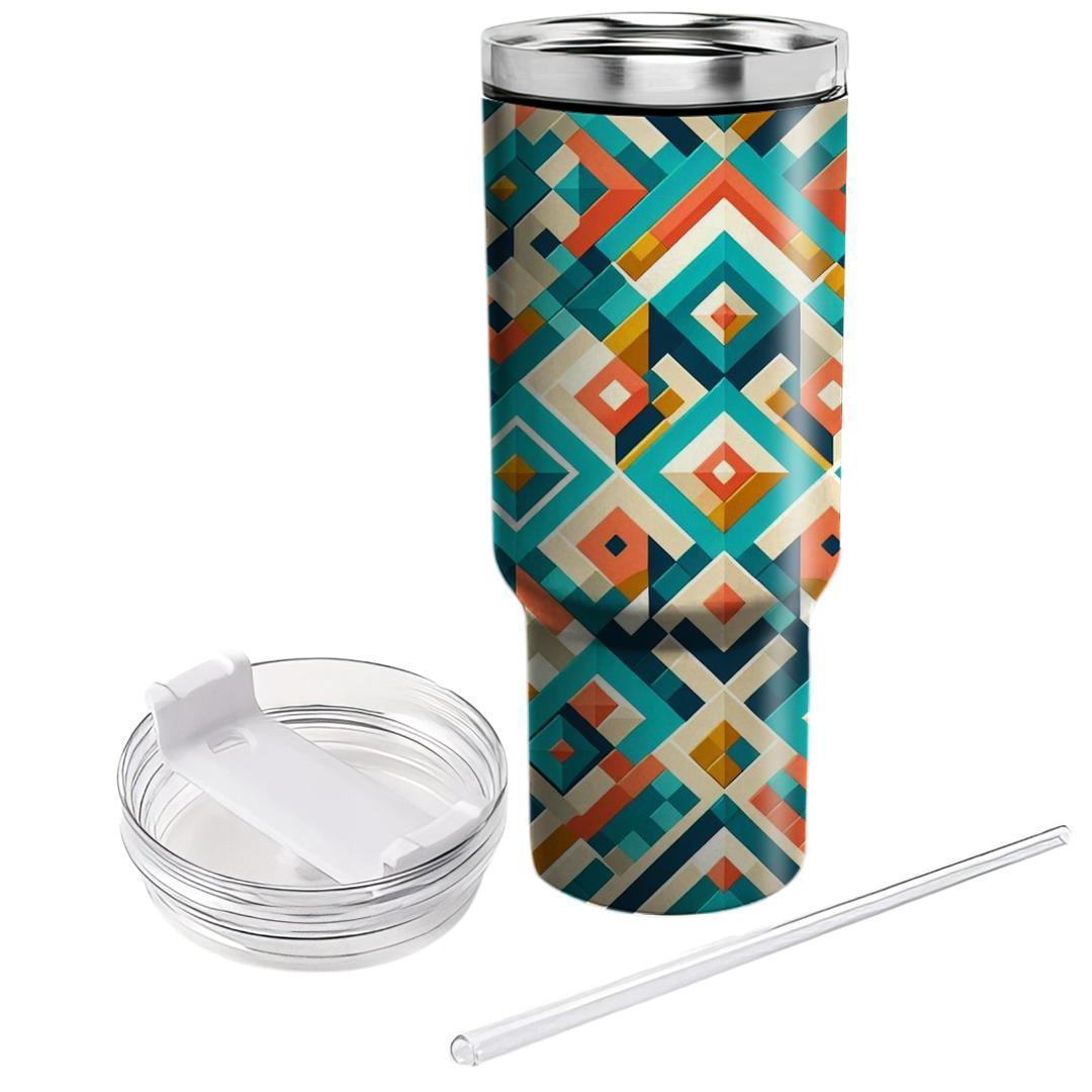 Geometric Mosaic Fusion  Insulated Tumblers