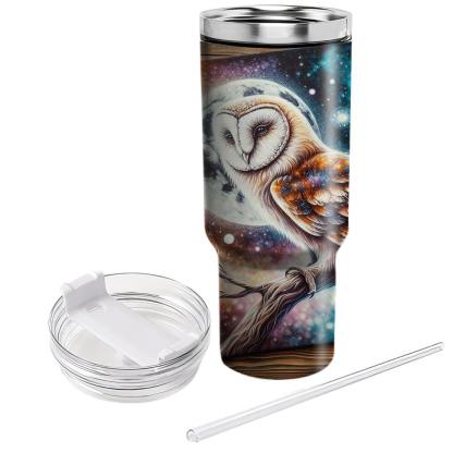 Whimsical Owl Moonlit  Tumblers With Lids