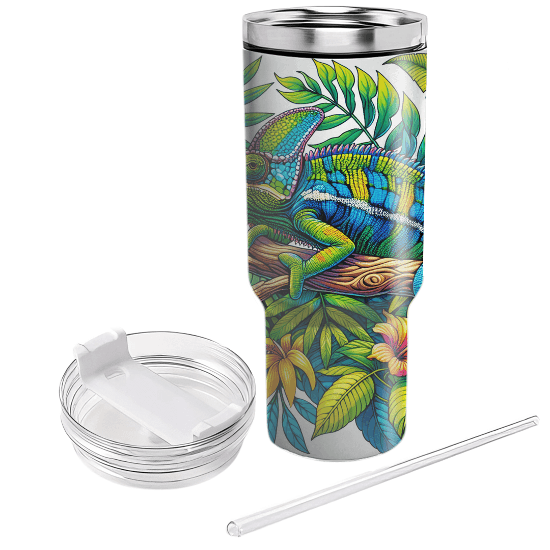 Colorful Chameleon Adventure  Personalized Tumblers
