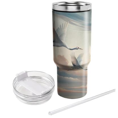 Celestial Crane Serenity  Travel Tumblers