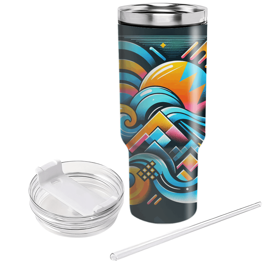 Retro Wave Runner  Tumblers With Lids