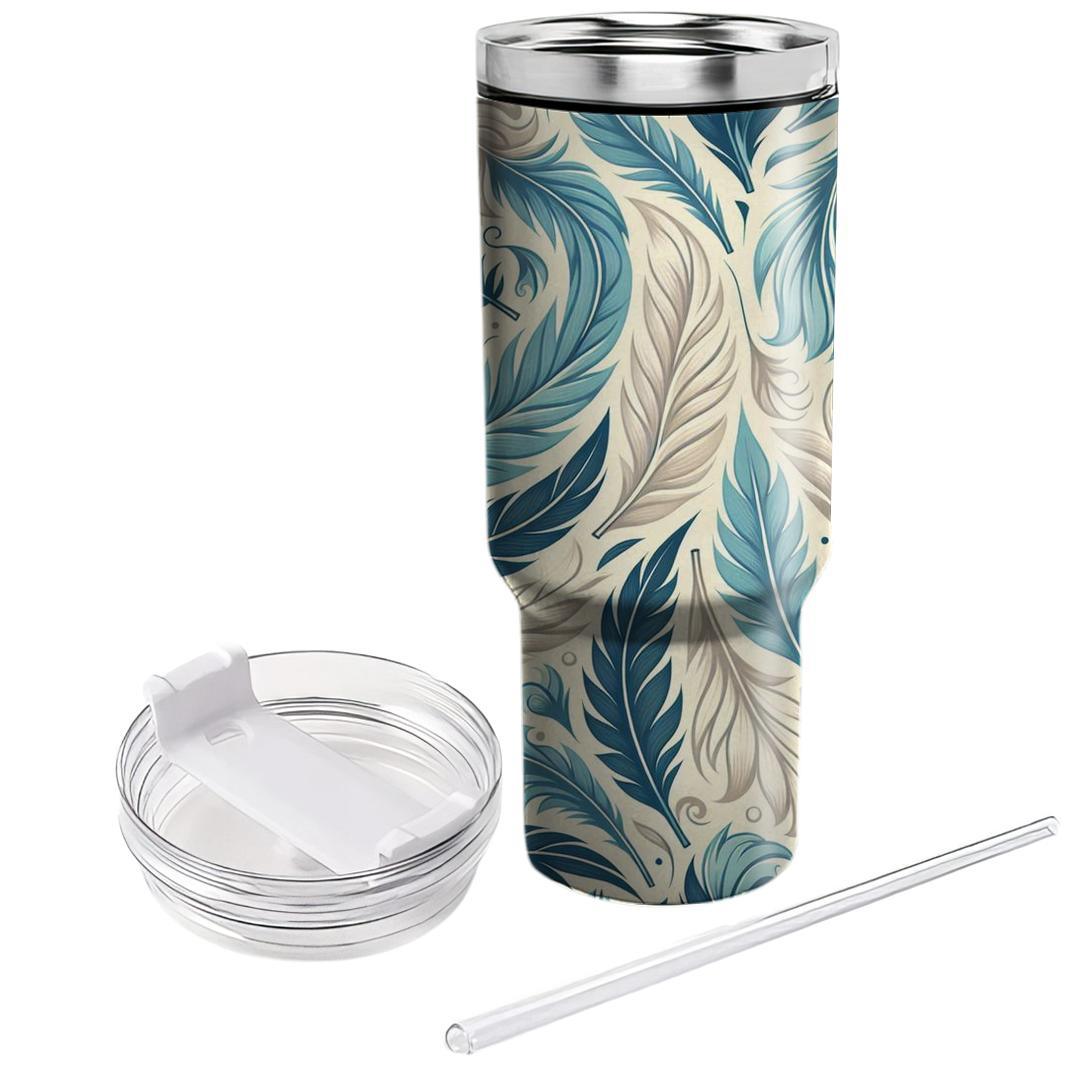 Delicate Feather Print  Custom Tumblers