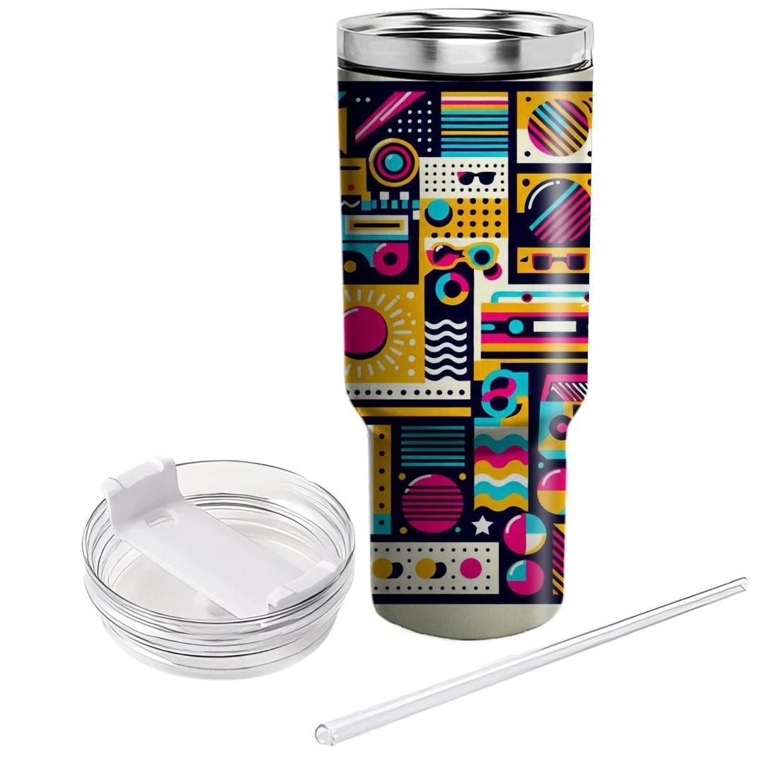 80s Colorful Patchwork  Personalized Tumblers