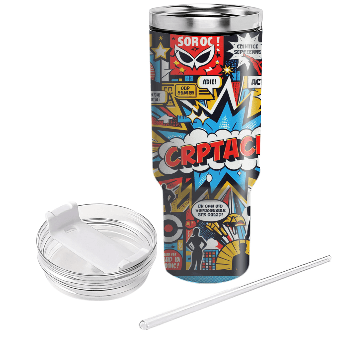 Retro Comic Book Explosion  Personalized Tumblers