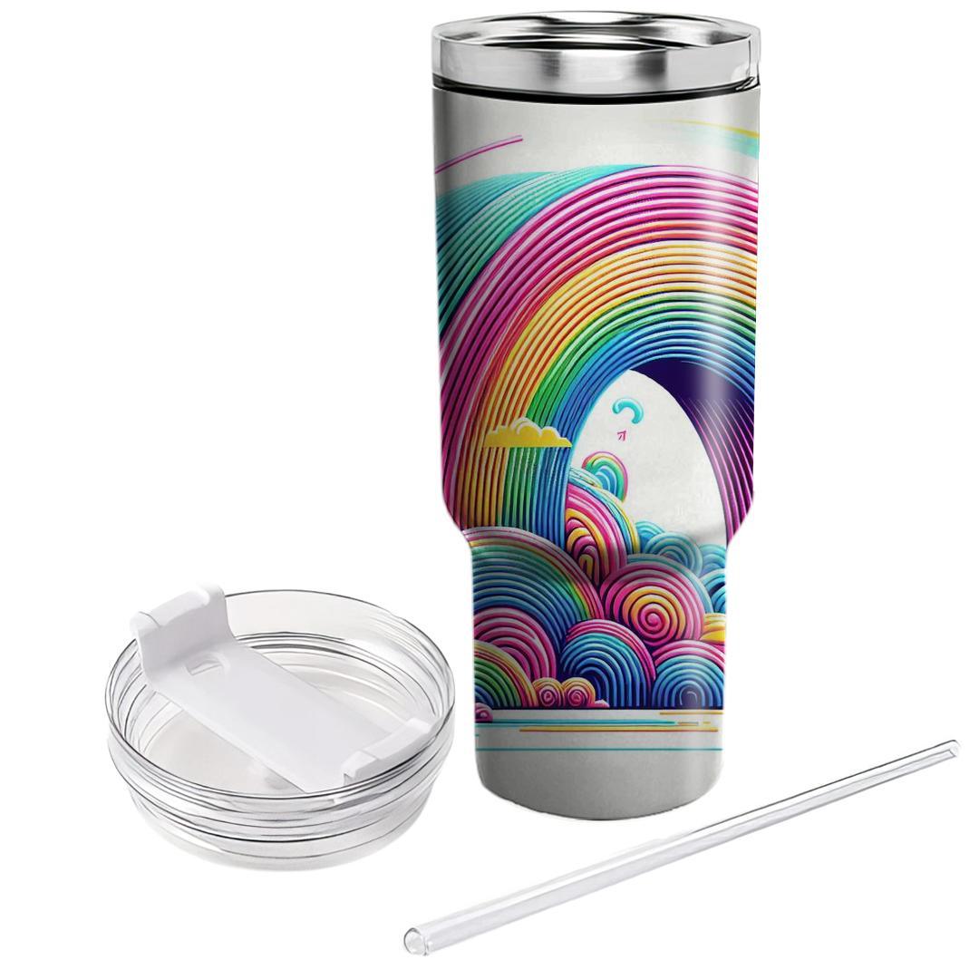 Rad Retro Rainbow  Tumbler Cups
