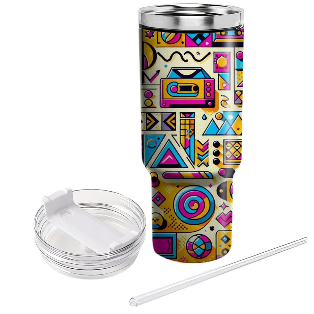 Kitschy 80s Patterns  Personalized Tumblers