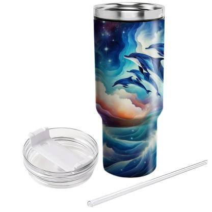 Celestial Dolphin Leap  Travel Tumblers