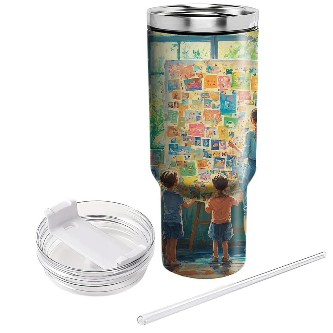 A Canvas Of Love: The Masterpiece Of Motherhood Tumblers With Lids