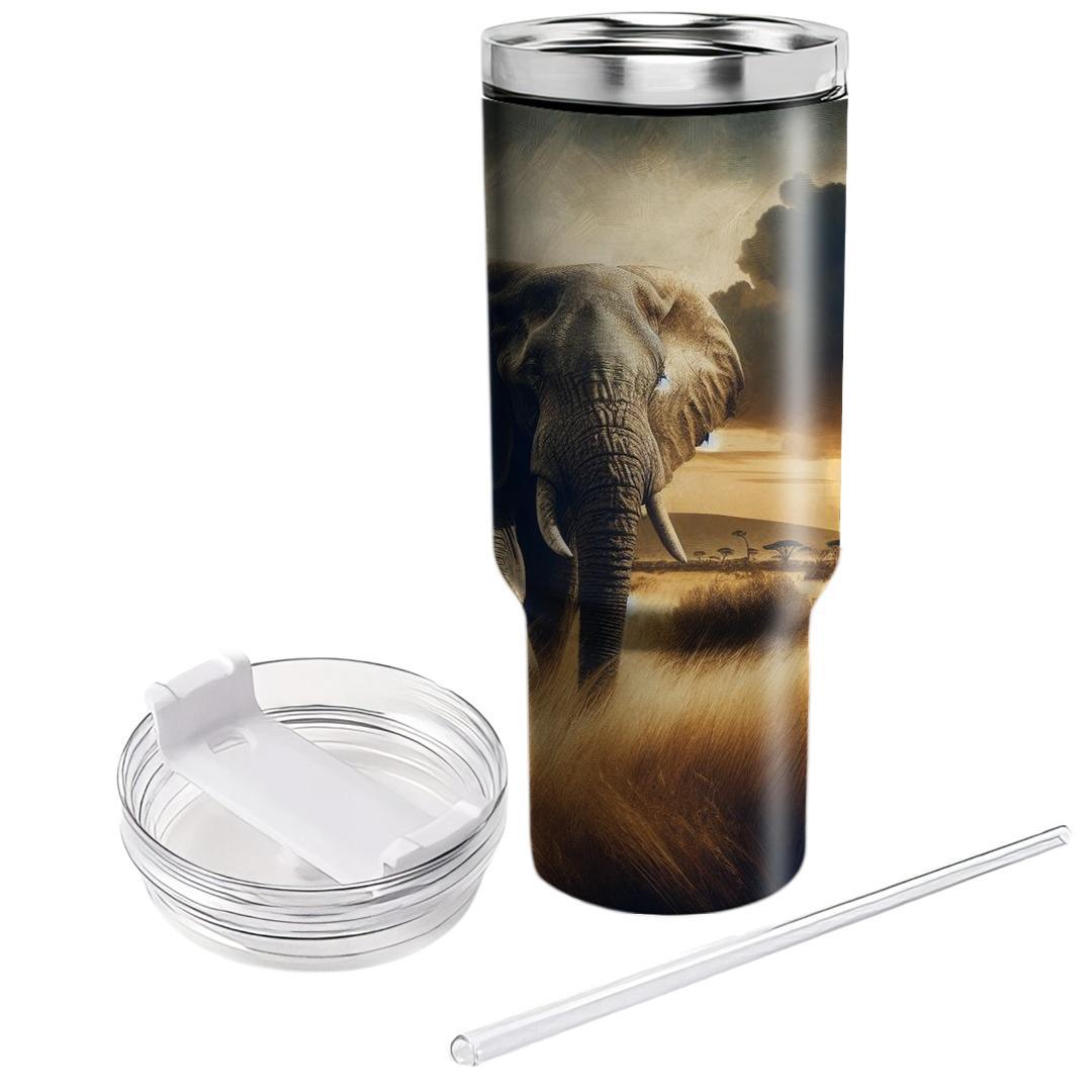 Wildlife Safari Elephant  Travel Tumblers