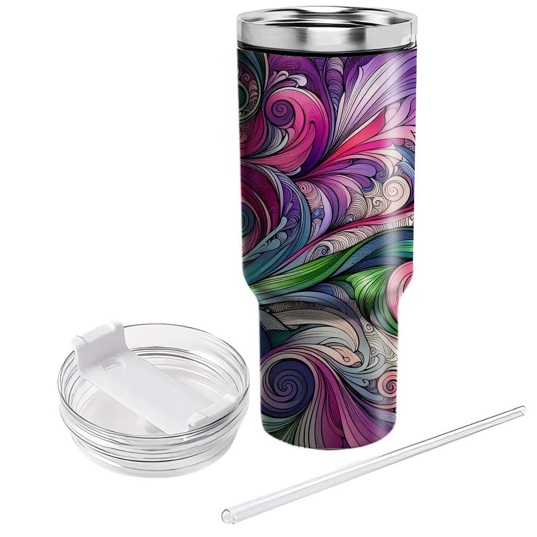 Artistic Floral Swirls  Travel Tumblers