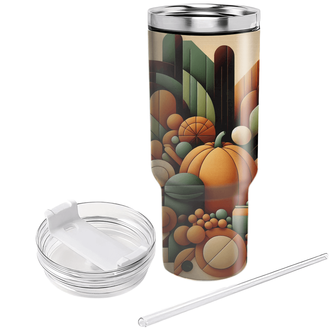 Geometric Harvest - An Abstract Thanksgiving  Personalized Tumblers