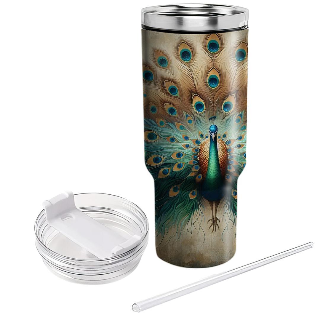 Regal Peacock Dance  Travel Tumblers