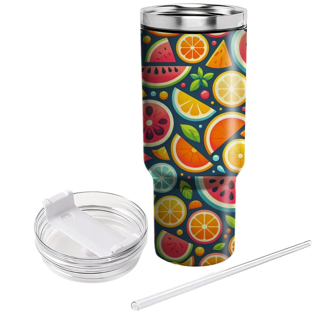 Cheerful Fruit Slice  Tumblers With Lids