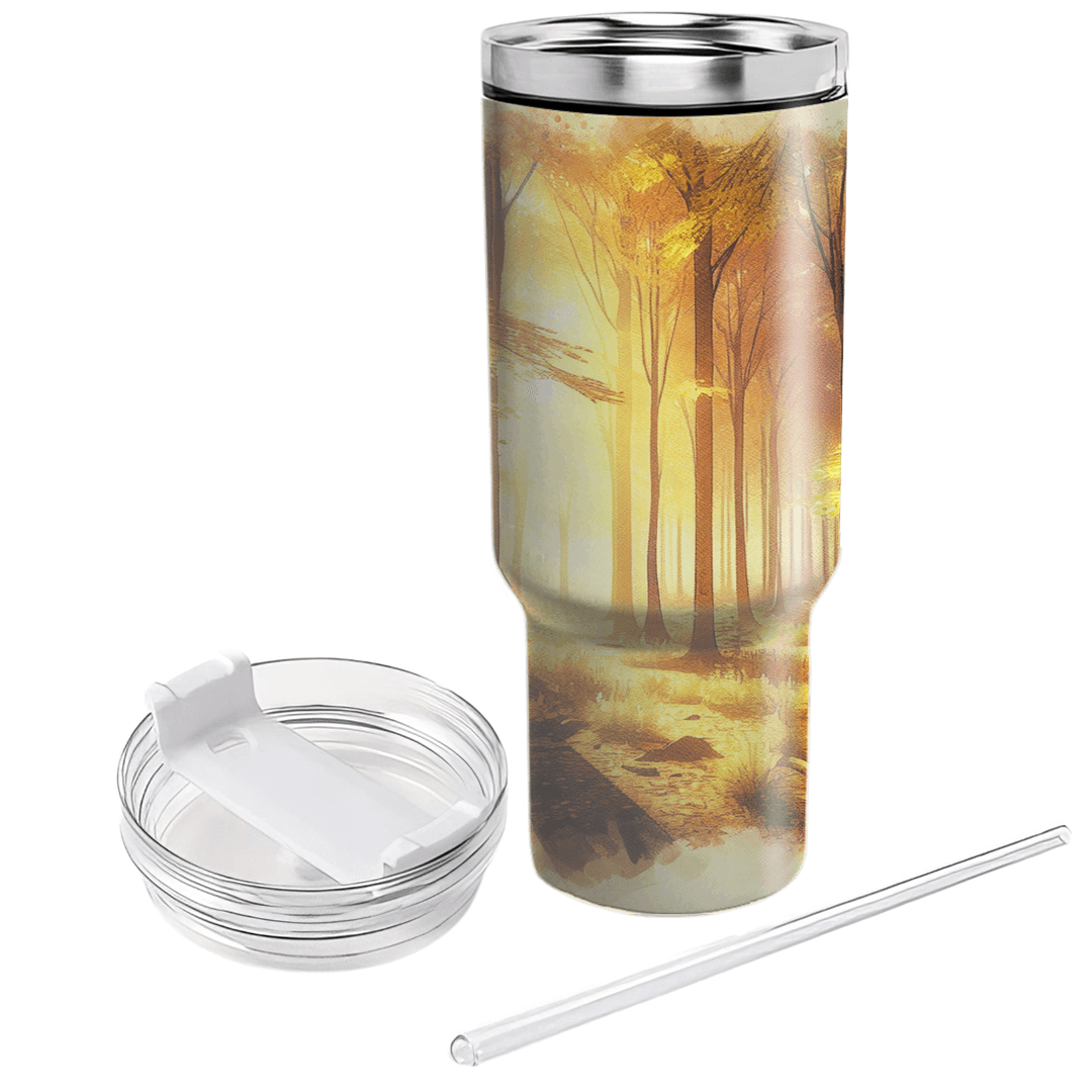 Golden Autumn Forest  Tumbler Cups