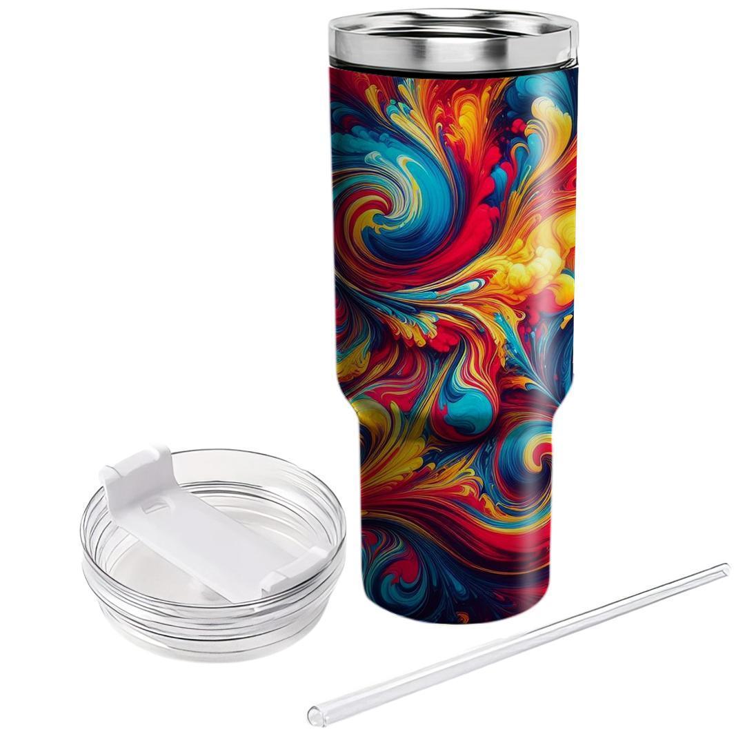 Vibrant Tie-dye Burst  Travel Tumblers
