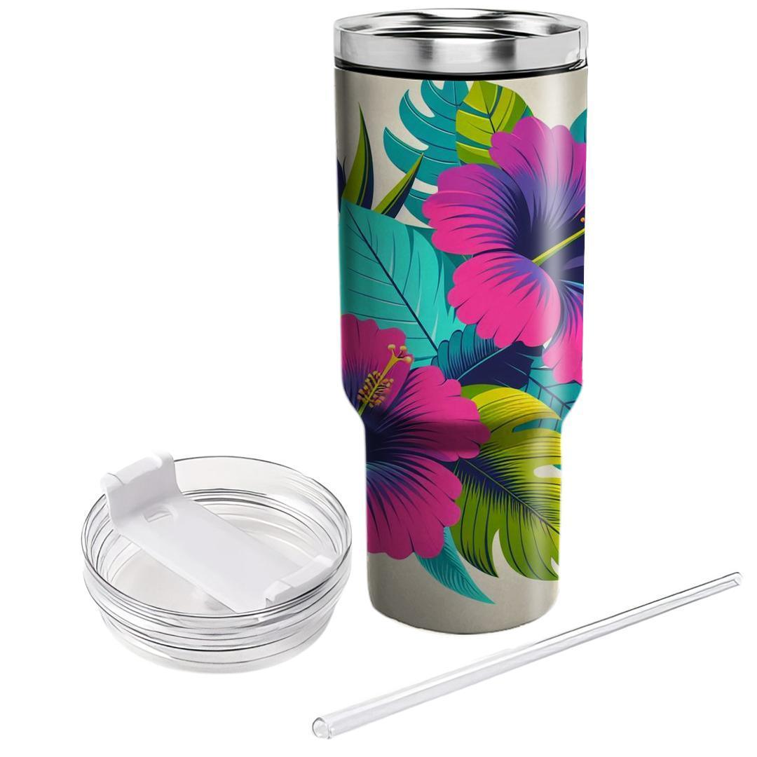 Neon Floral Paradise  Personalized Tumblers