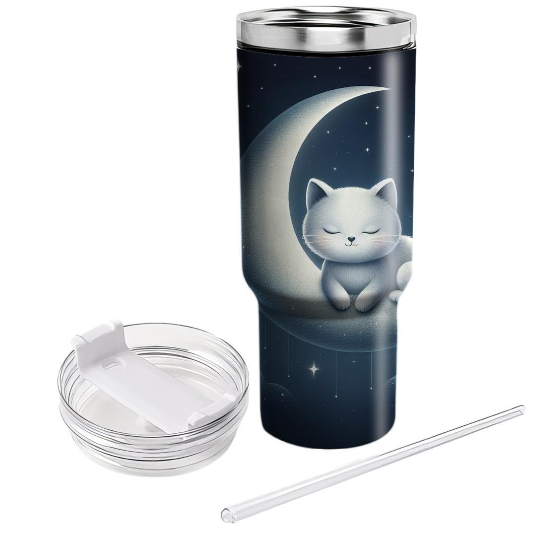Whimsical Cat And Moon  Tumblers With Lids