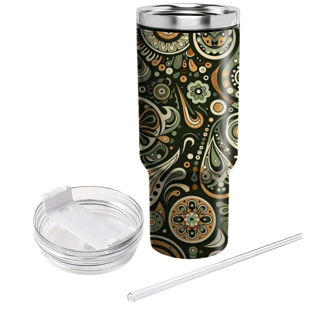 Earthy Paisley Dreams  Unique Tumblers