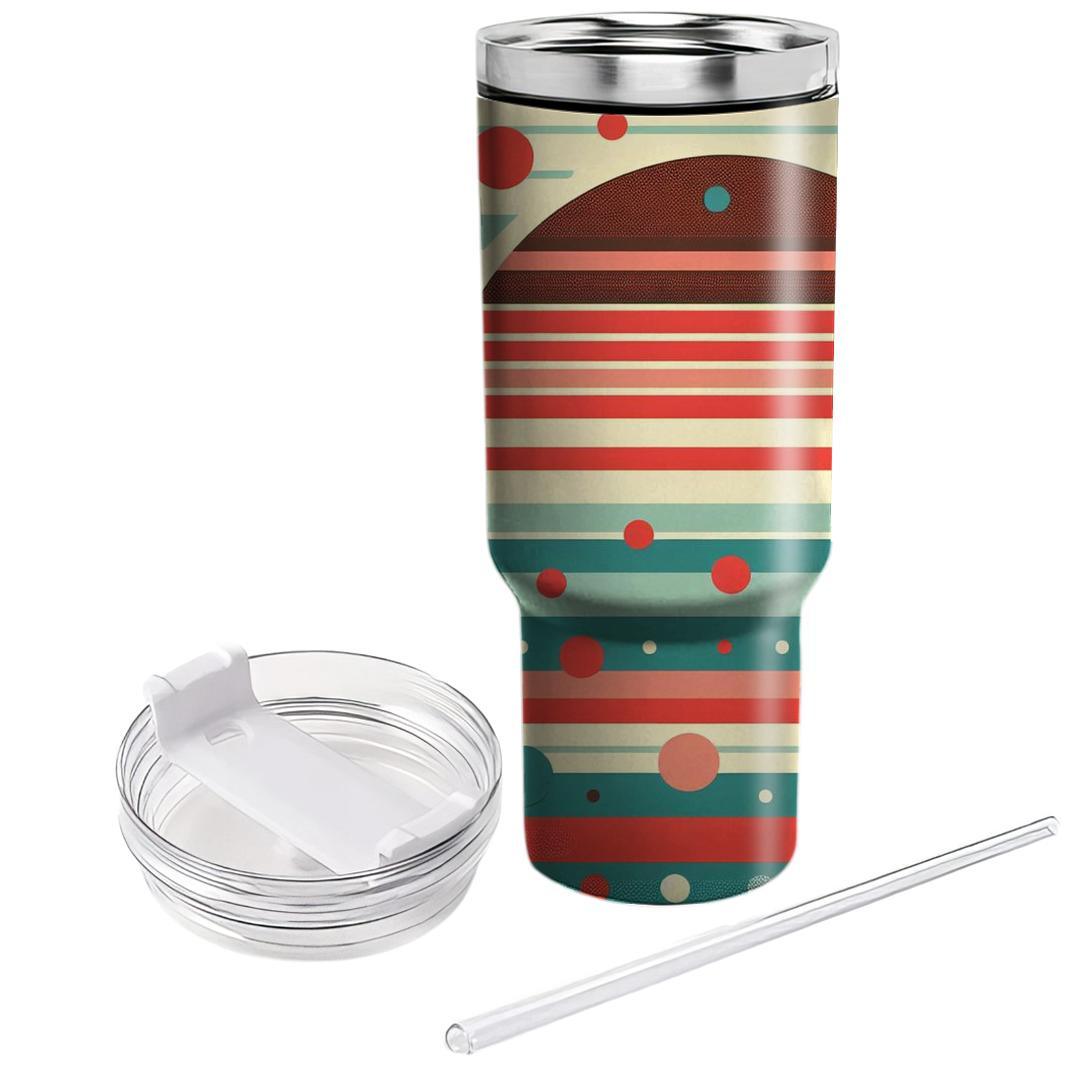 Retro Dots And Stripes  Travel Tumblers