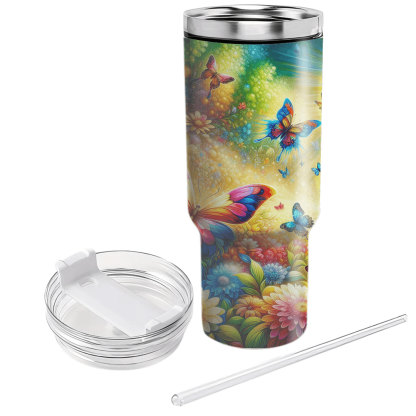 Radiant Butterfly Garden  Tumblers With Lids