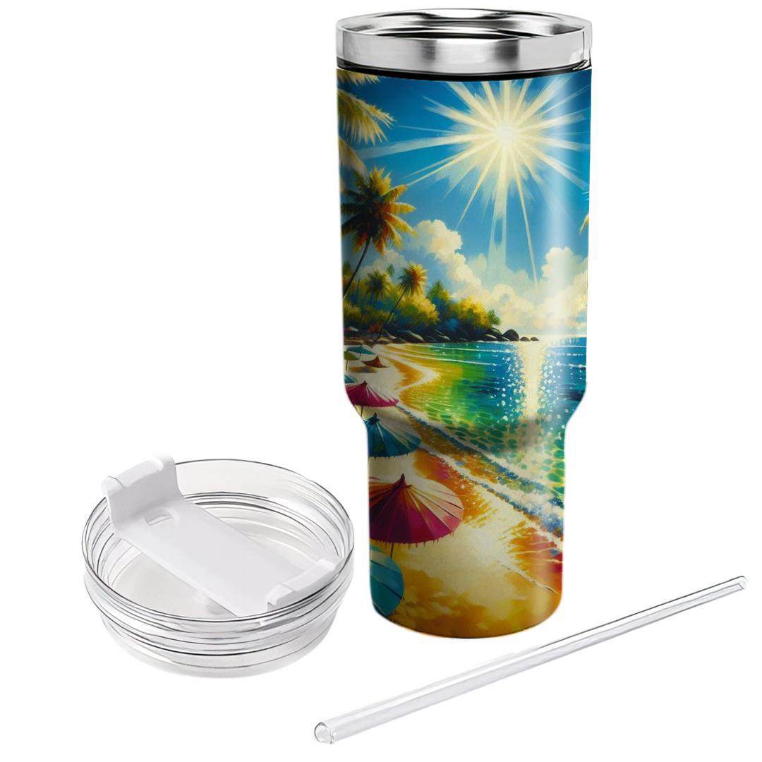 Summer Tropical Beach  Decorative Tumblers