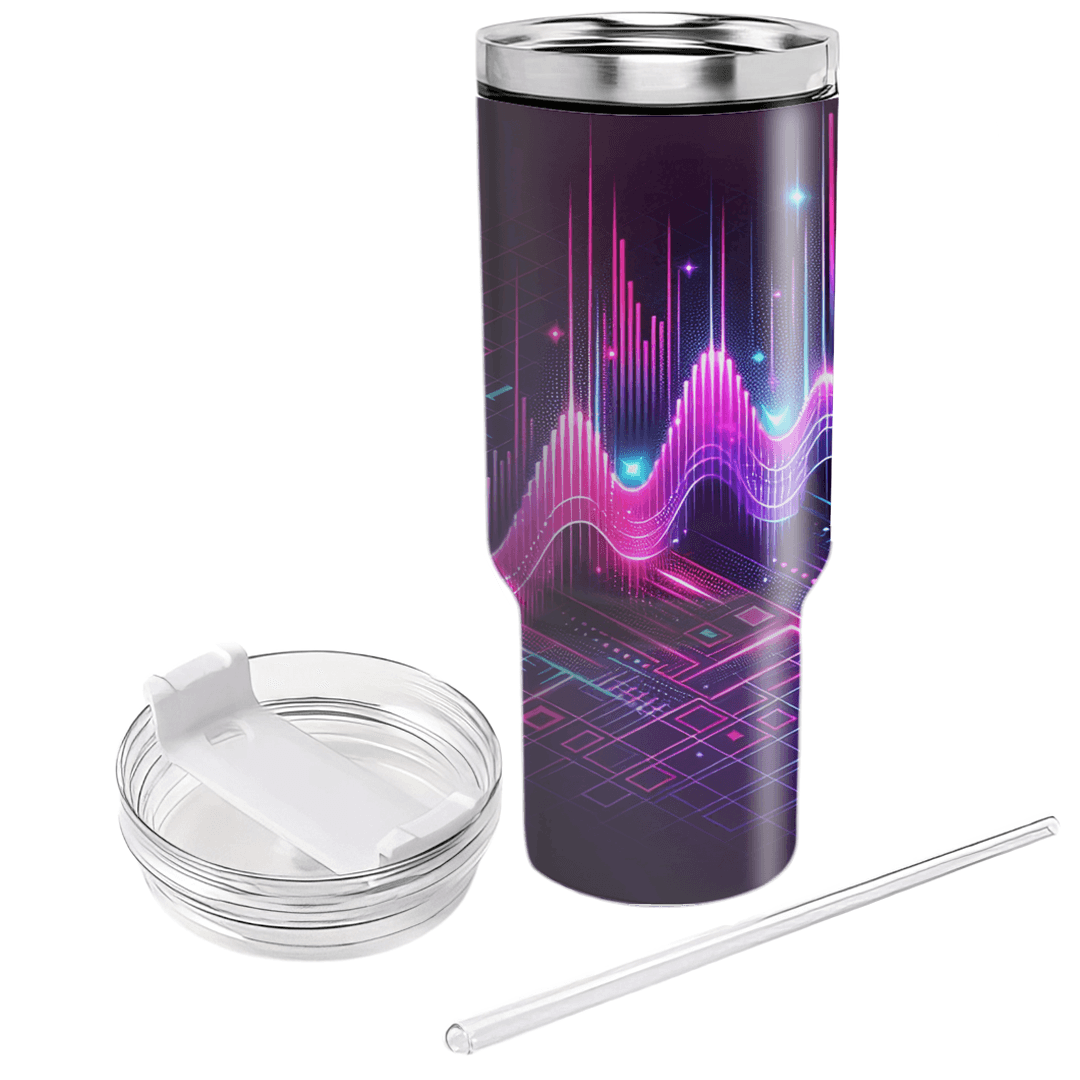 Funky Synth Waves Travel Tumblers