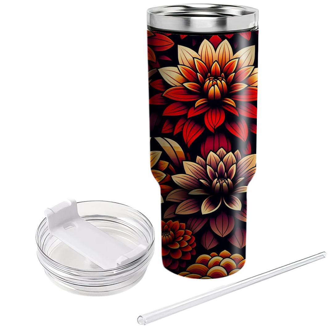 Ornate Dahlia Symphony  Unique Tumblers