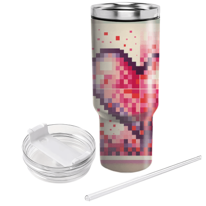 Retro Pixel Heart  Tumbler Cups