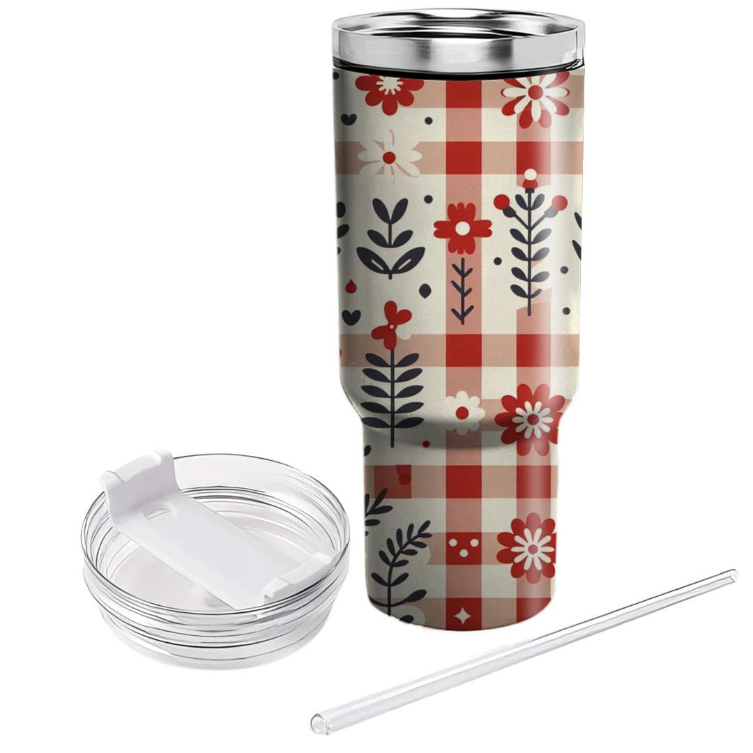 Charming Gingham Pattern  Decorative Tumblers
