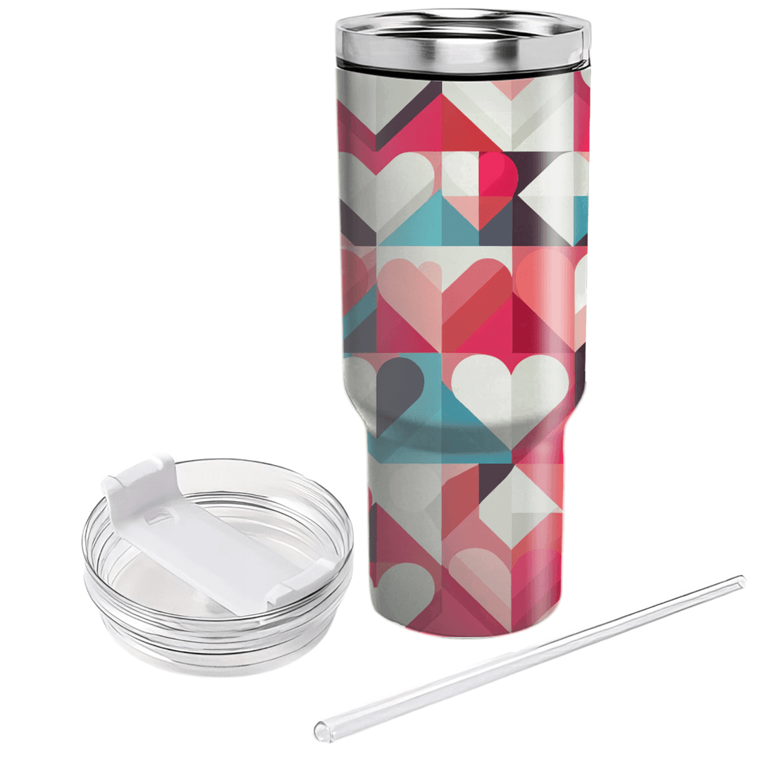 Playful Geometric Hearts  Insulated Tumblers