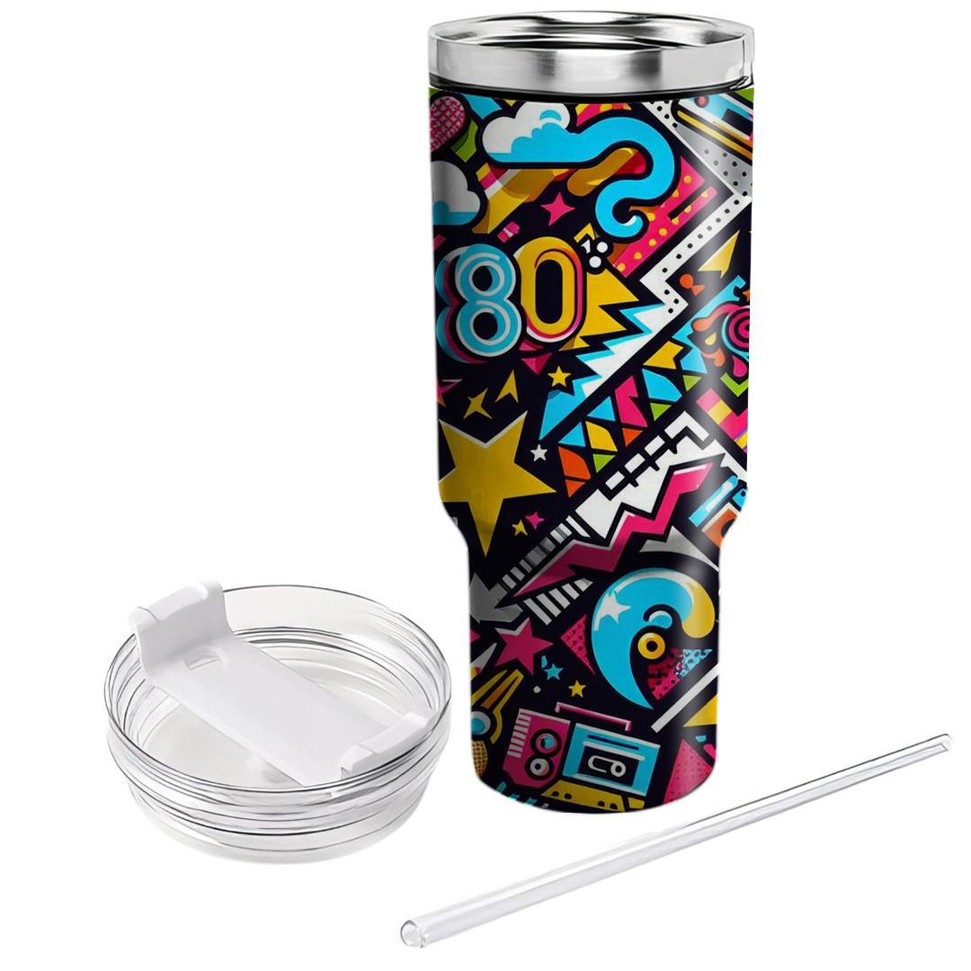 Kitschy 80s Fun  Personalized Tumblers