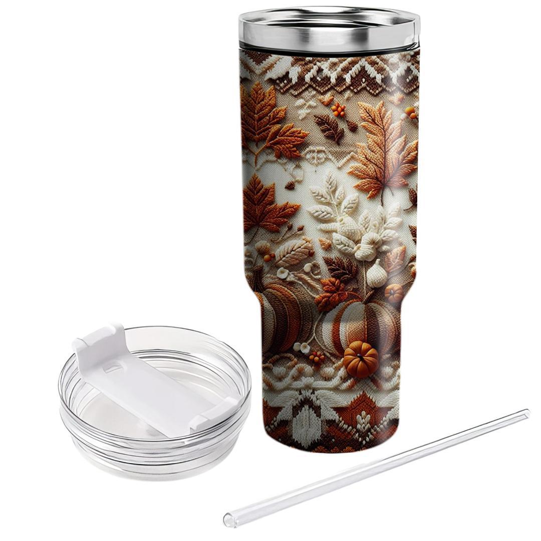 Autumn Cozy Knit Patterns  Custom Tumblers