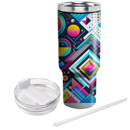 Abstract Neon Geometrics  Personalized Tumblers