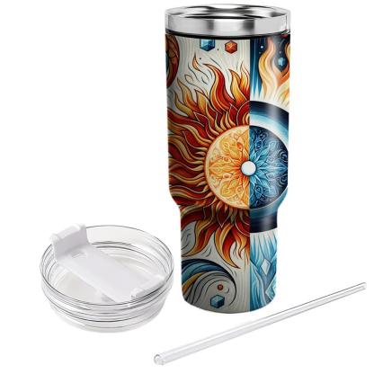 Fire And Ice - Duality Of Midsummer  Tumblers With Lids
