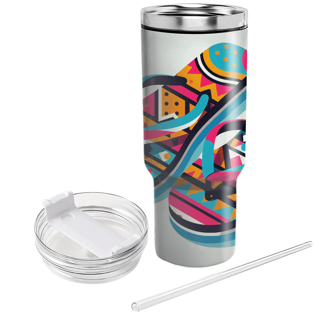 Retro Vibes Flip Flops Custom Tumblers