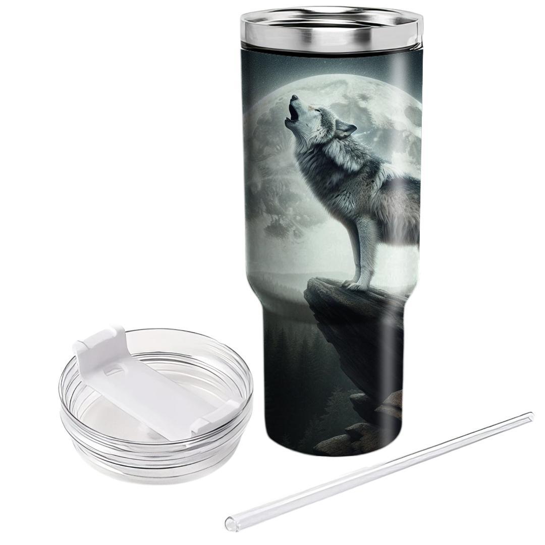 Velvet Wolf Howl  Travel Tumblers