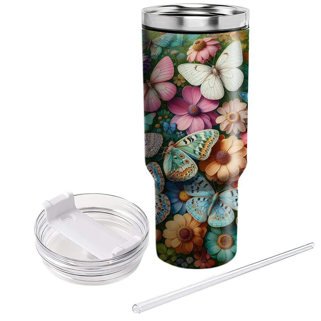 Floral Butterfly Ballet  Tumblers With Lids