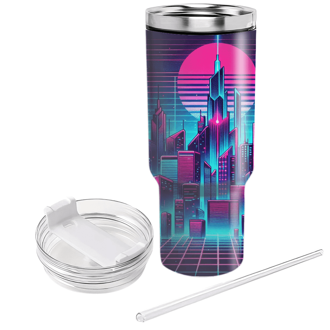 Retro Synthwave Skyline  Tumblers For Gifts