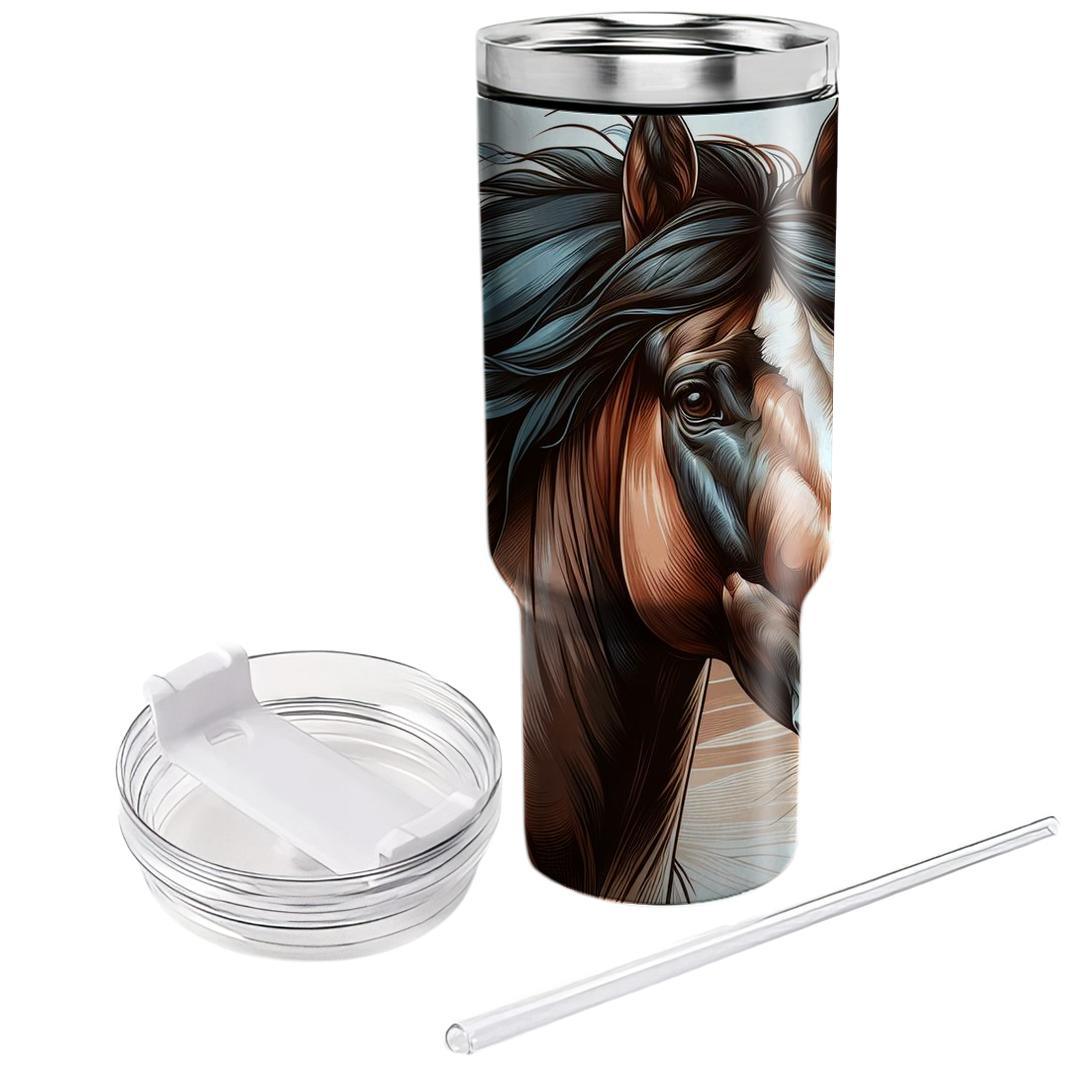 Artsy Horse Portrait  Travel Tumblers