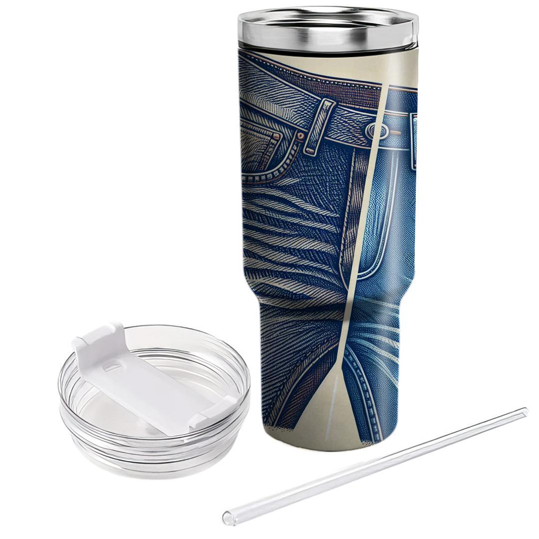 Faded Denim Blues  Tumblers With Lids