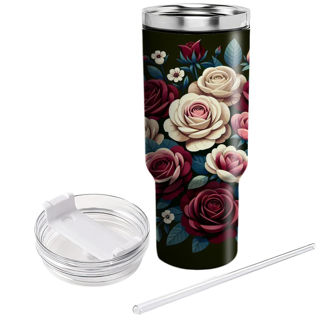 Romantic Rose Symphony  Unique Tumblers