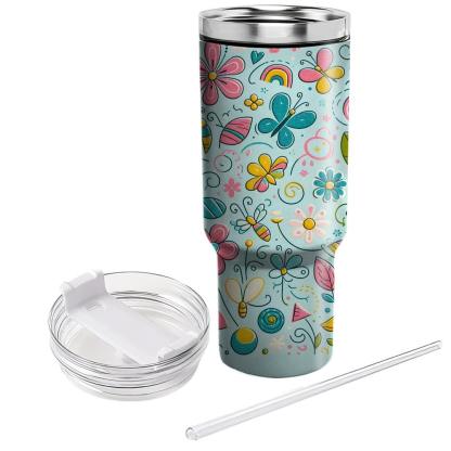 Spring Doodle Garden  Travel Tumblers