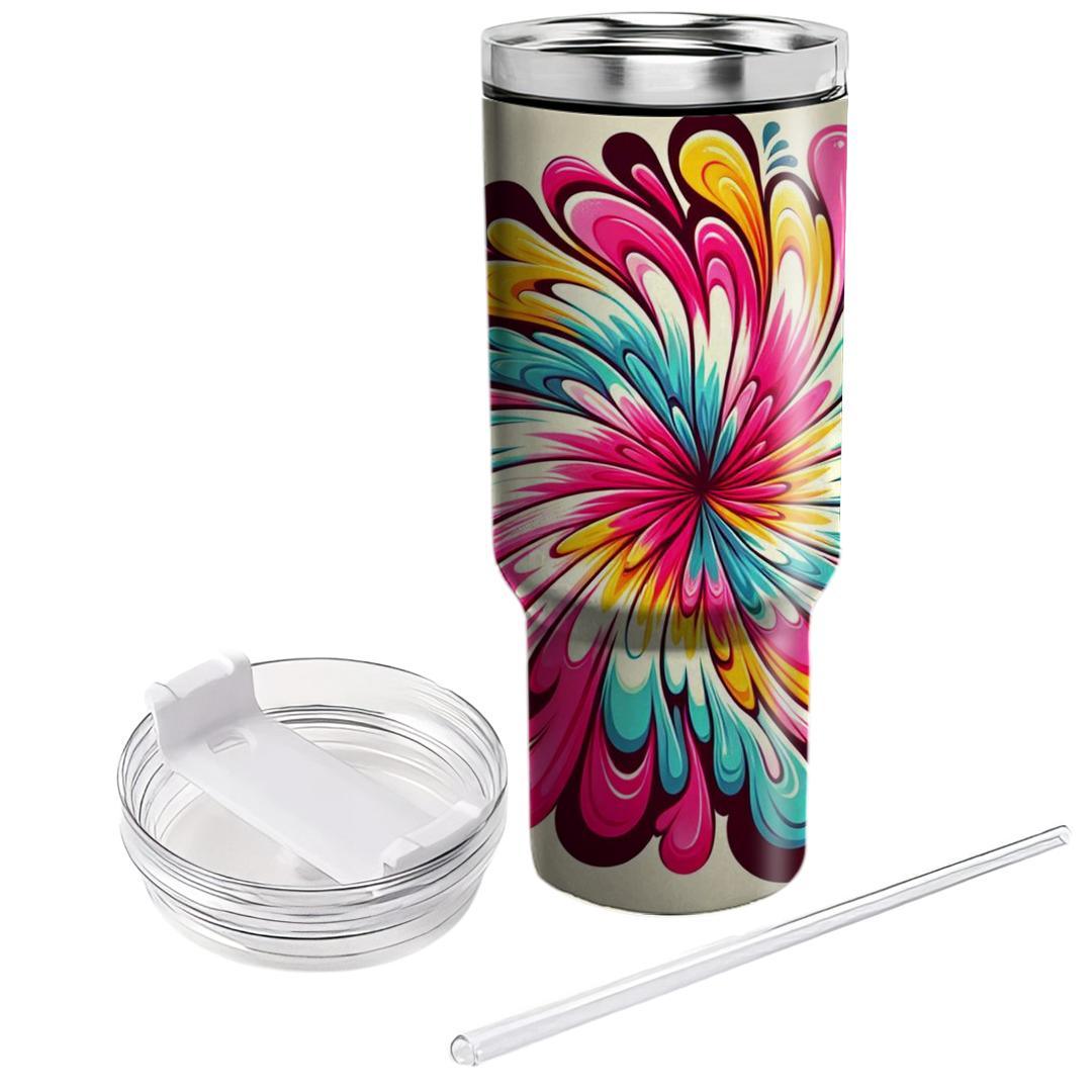 Groovy Tie-dye Burst  Travel Tumblers