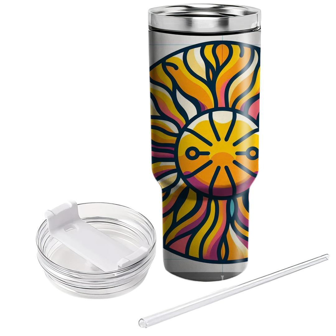 Colorful Sunburst Motif  Insulated Tumblers