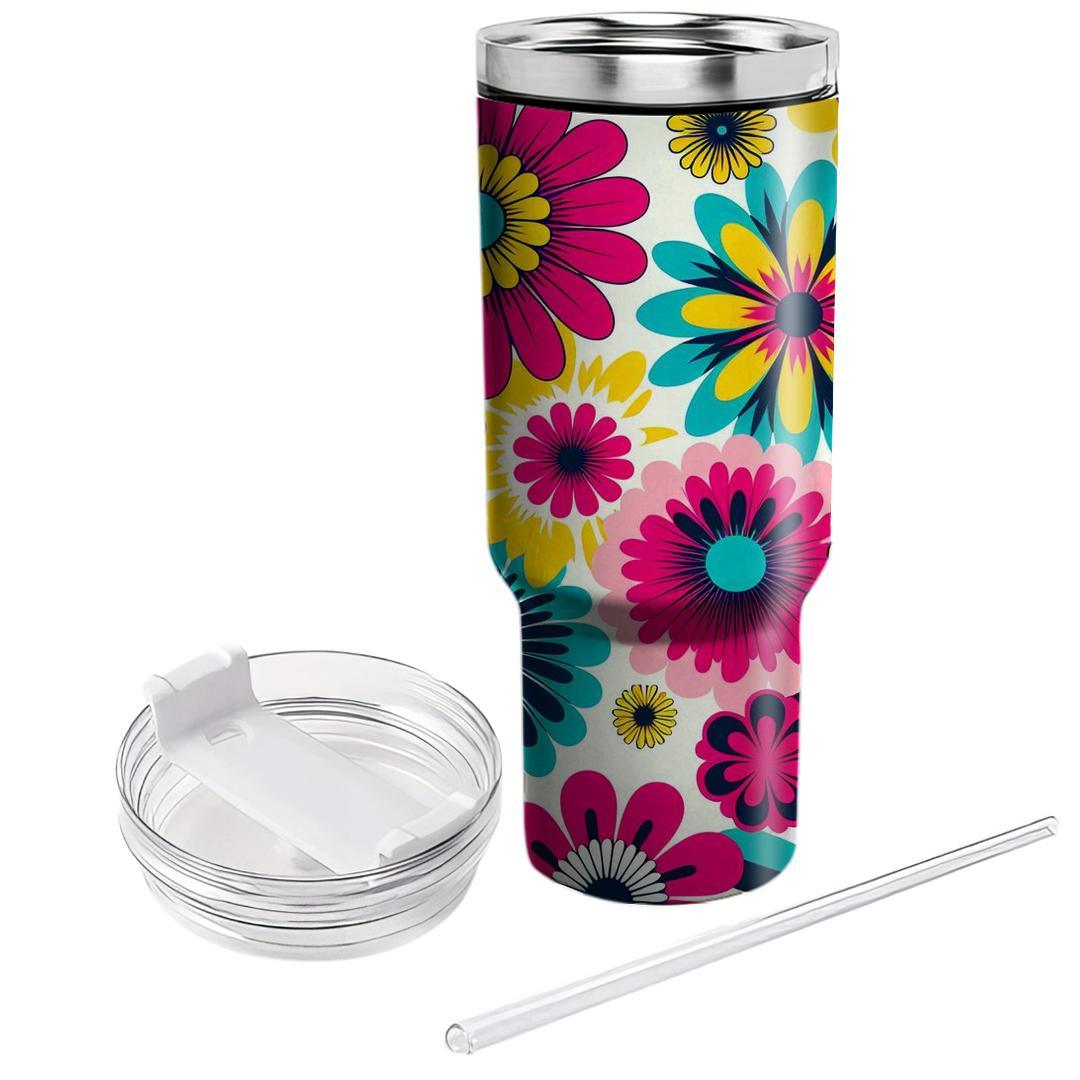Mod Floral Retro  Travel Tumblers