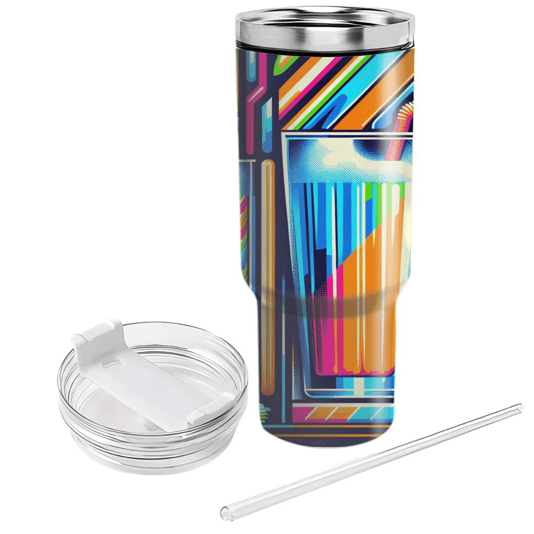 Rad Retro Lines  Custom Tumblers