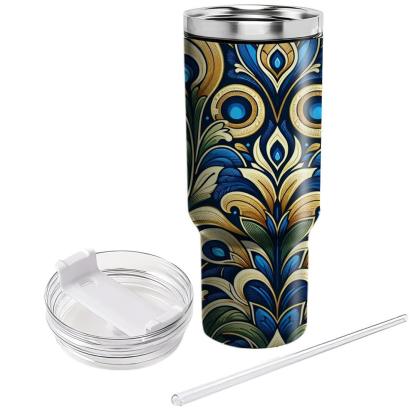 Symmetrical Peacock  Travel Tumblers