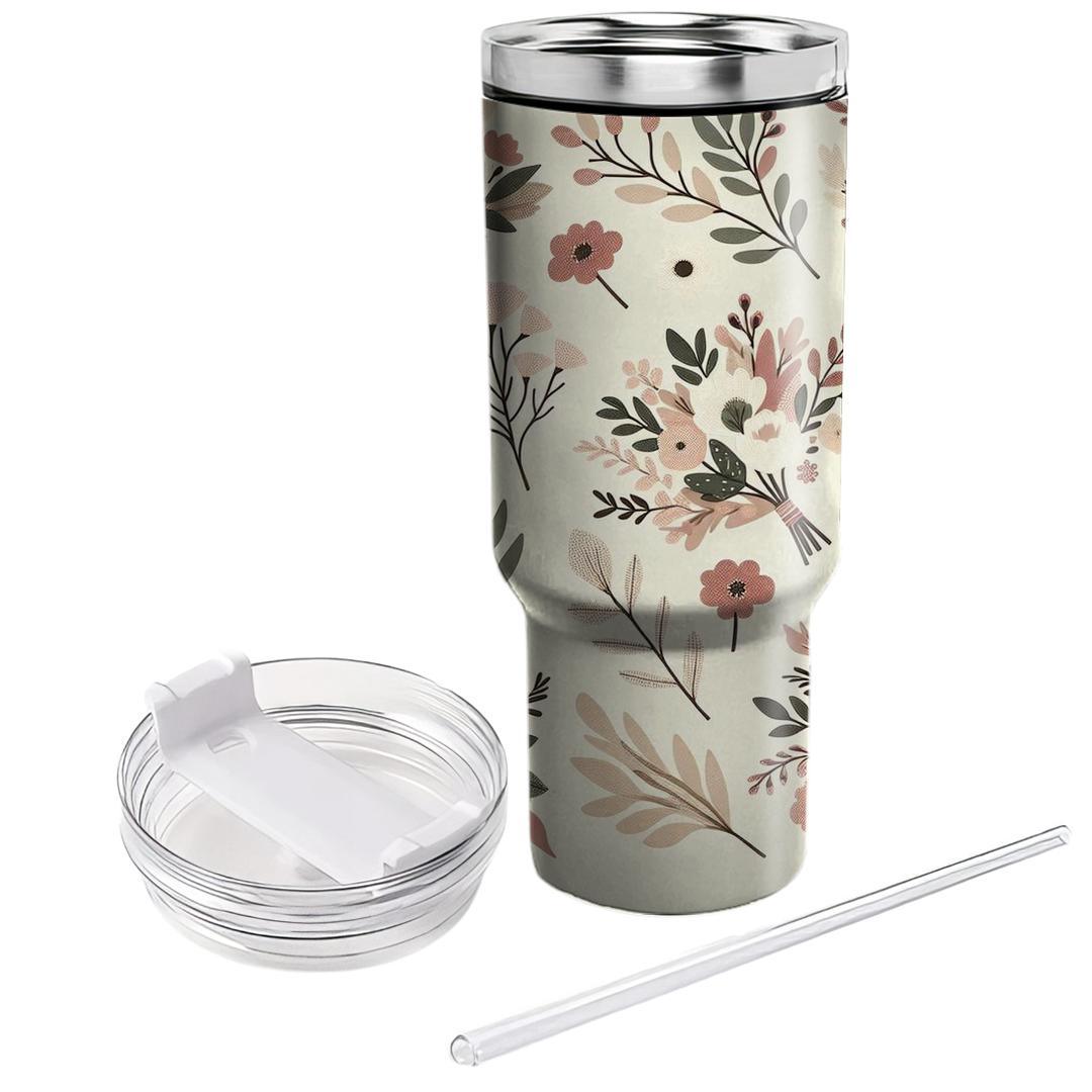 Rustic Floral Bouquet  Custom Tumblers